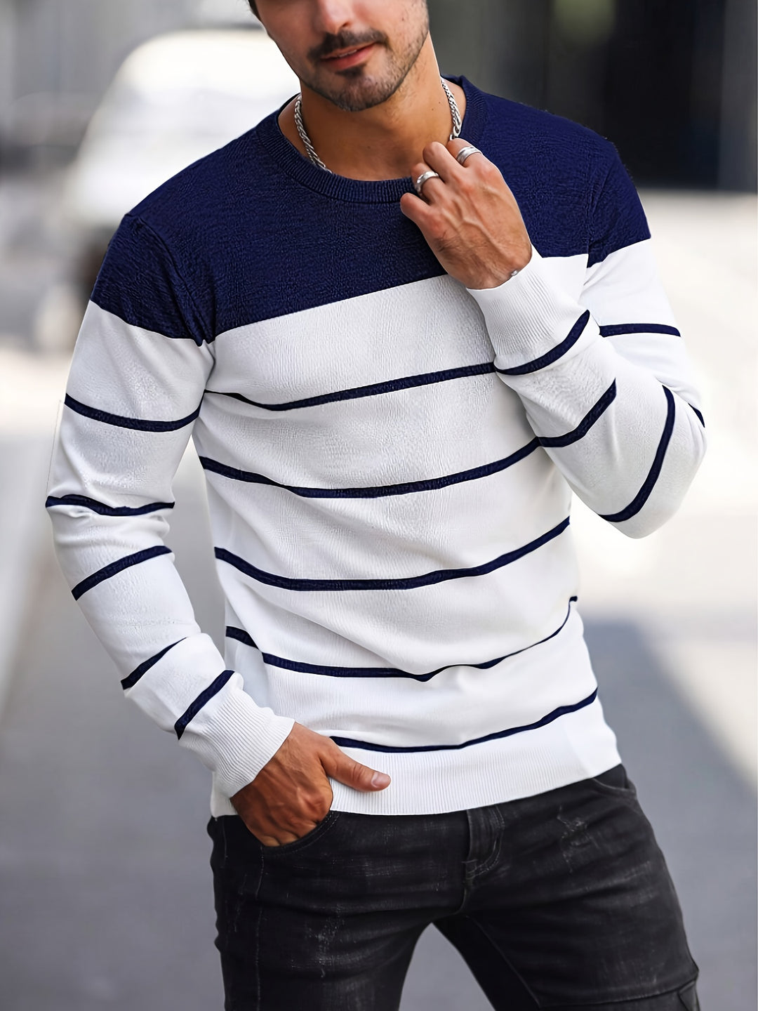 Sigmar | Zeitloser Streifen-Pullover
