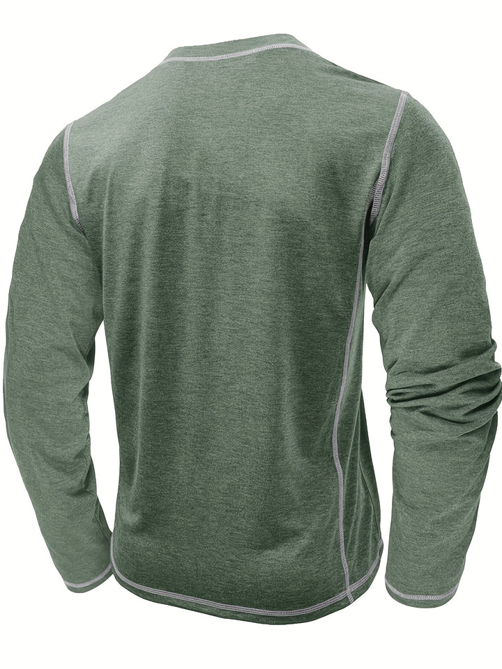Emmerich | Markantes Henley-Shirt mit Kontrastnähten