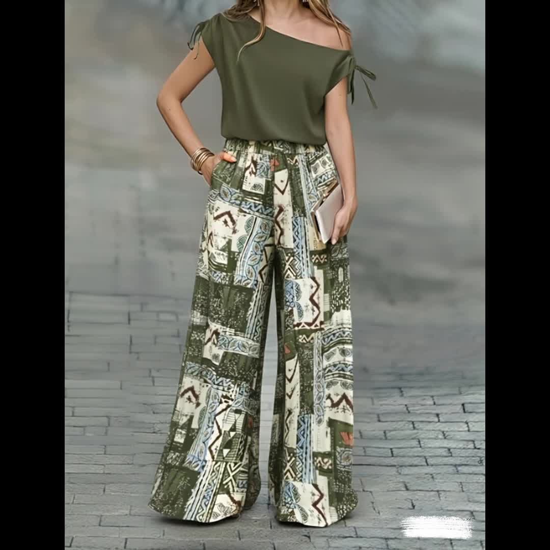 Waltraud | Eleganter Zweiteiler mit Musterhose