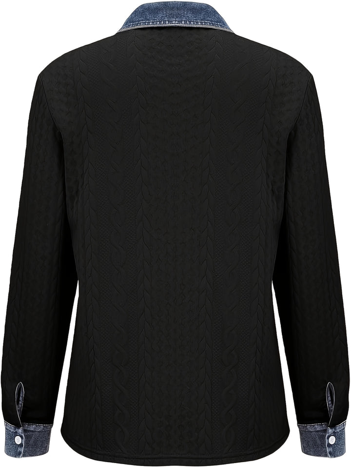 Ruth | Strukturierte Strickjacke mit Kontrastdetails