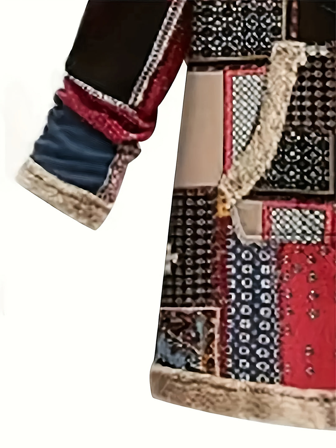 Erna | Kuschelweicher Kapuzenmantel im Patchwork-Look
