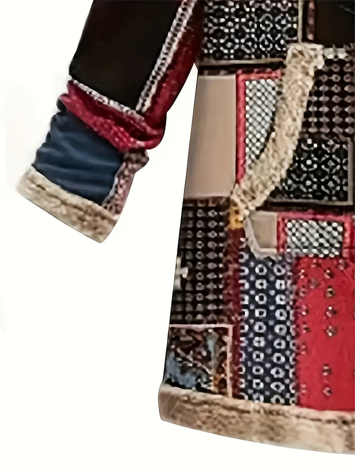Erna | Kuschelweicher Kapuzenmantel im Patchwork-Look