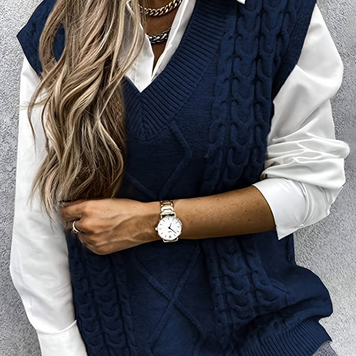 Svenja | Eleganter Zopfmuster-Pullunder