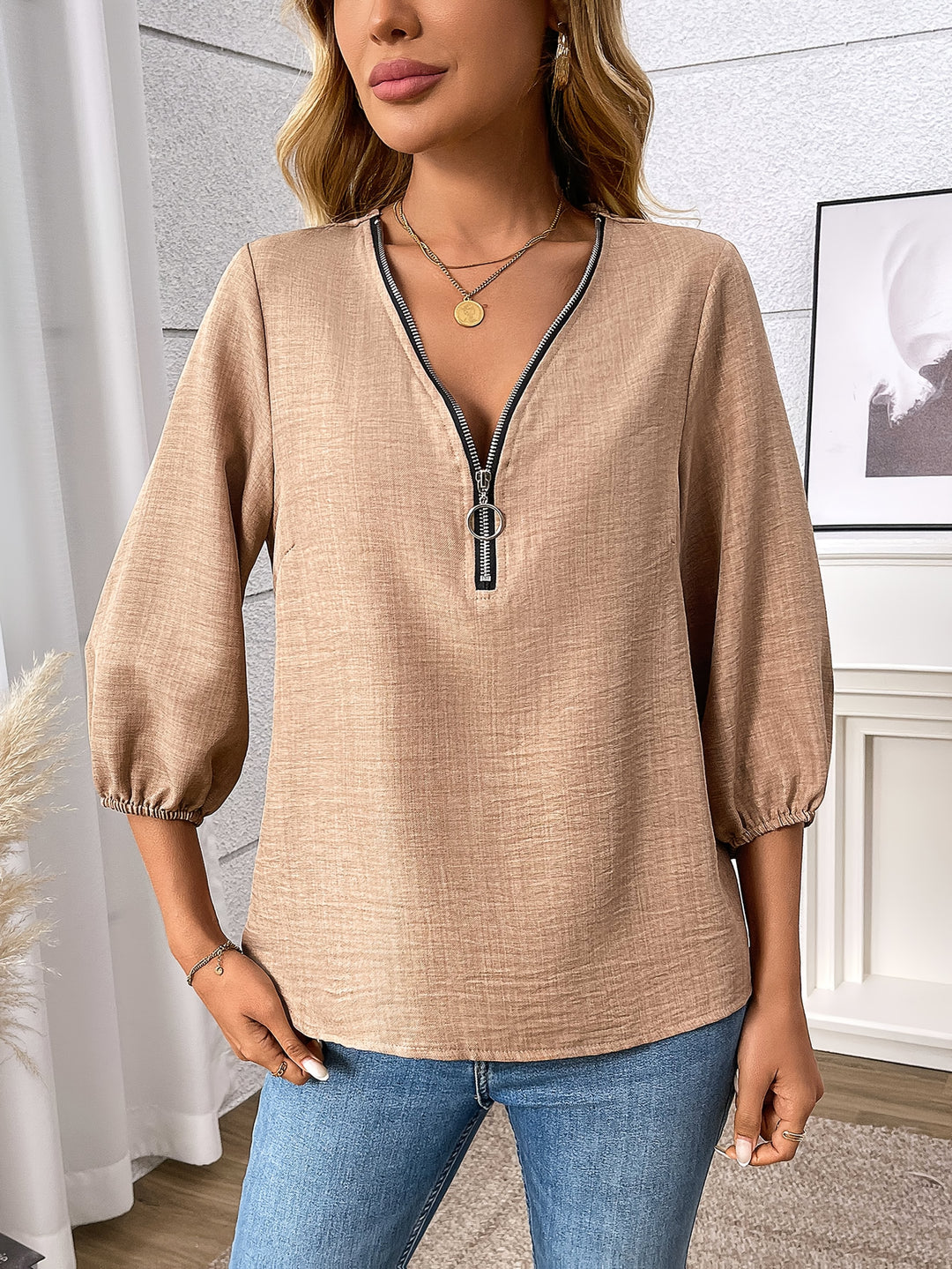 Hilda | Elegante Bluse mit Dreiviertelärmeln