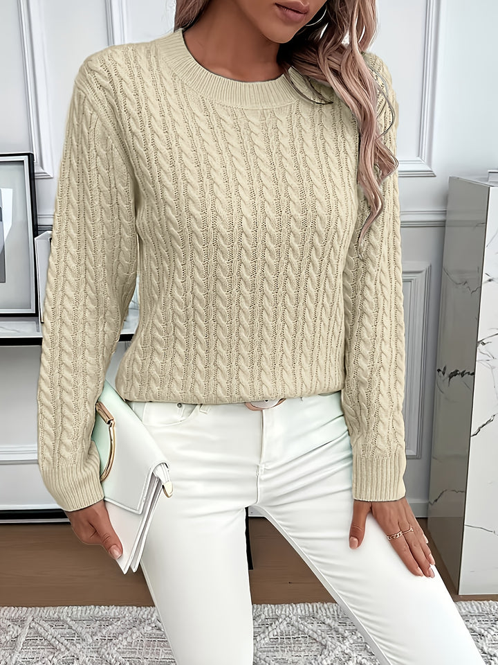 Katrin | Weich fließender Zopfmuster-Pullover
