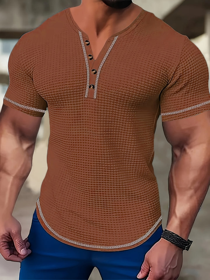 Jörg | Sportliches Kurzarm-Henleyshirt