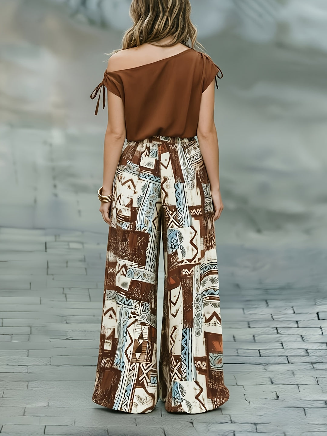Waltraud | Eleganter Zweiteiler mit Musterhose