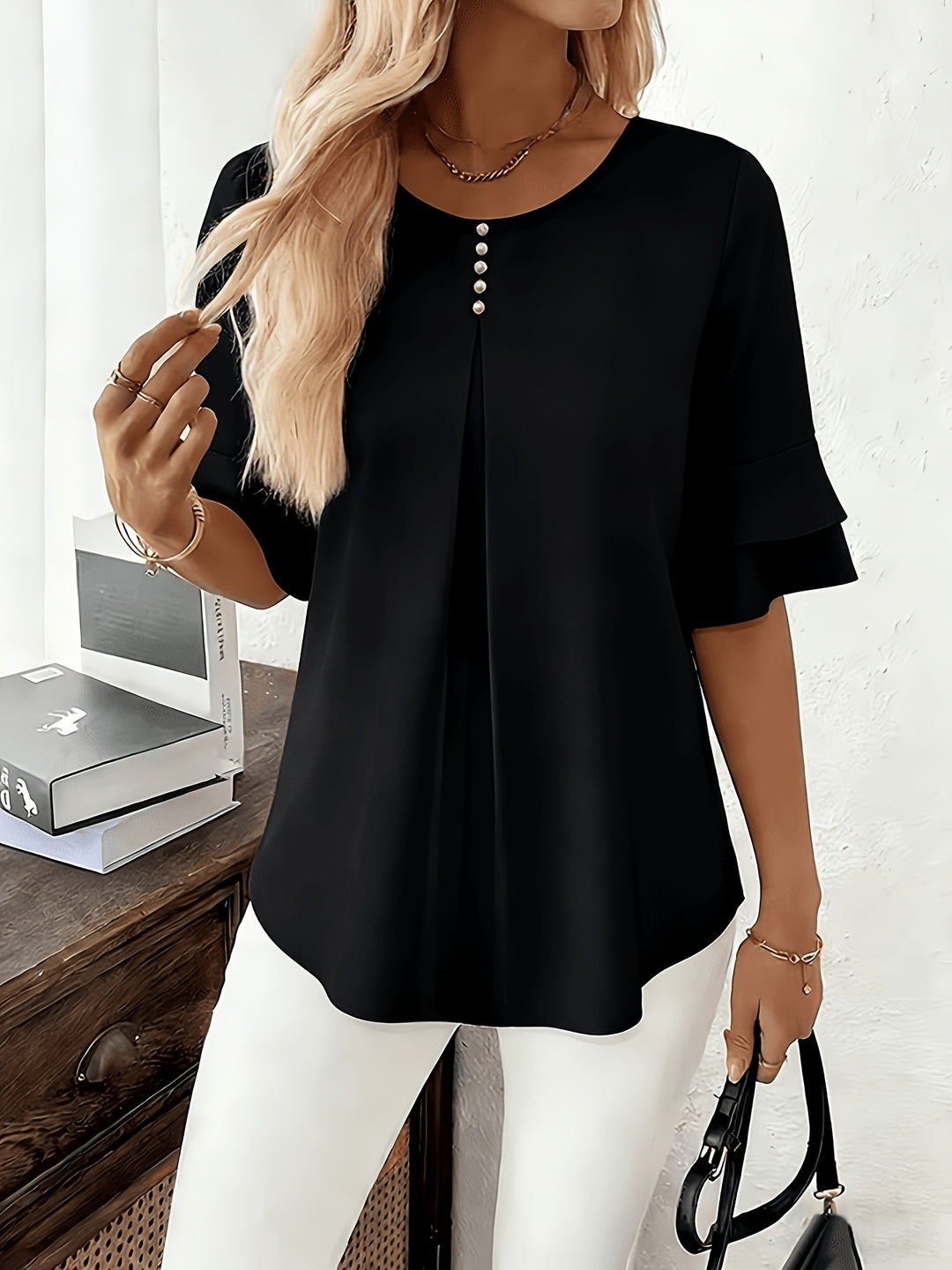 Annette | Elegante Bluse mit Volantärmeln