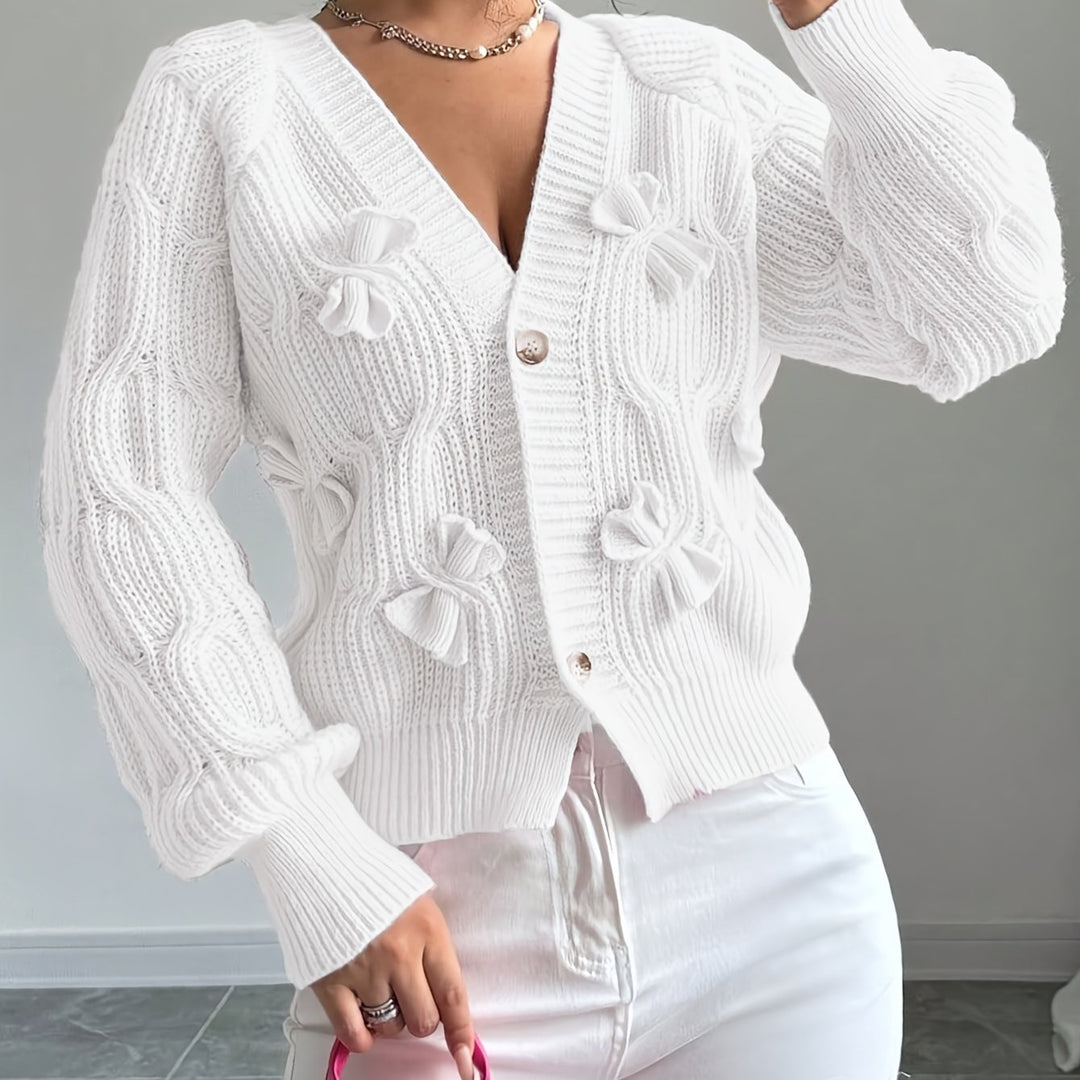 Editha | Zarte Schleifen-Strickjacke