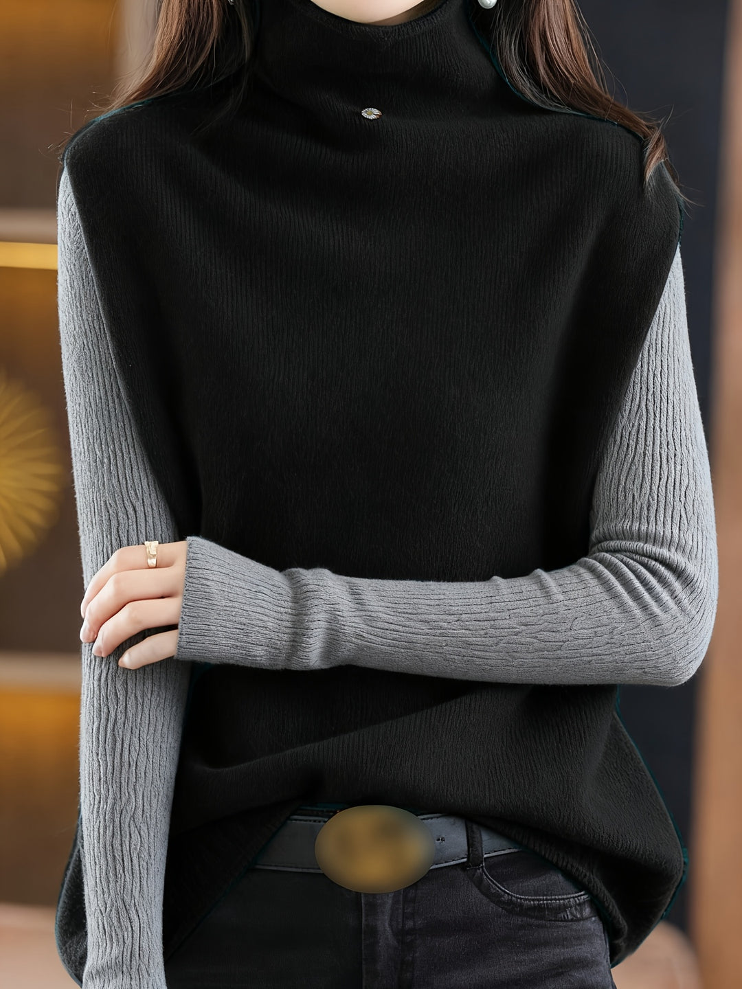 Margit | Eleganter Stehkragen-Pullunder