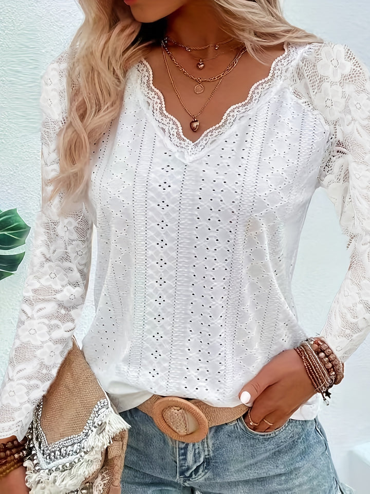 Rieke | Elegantes Spitzen-Oberteil mit Schnürausschnitt
