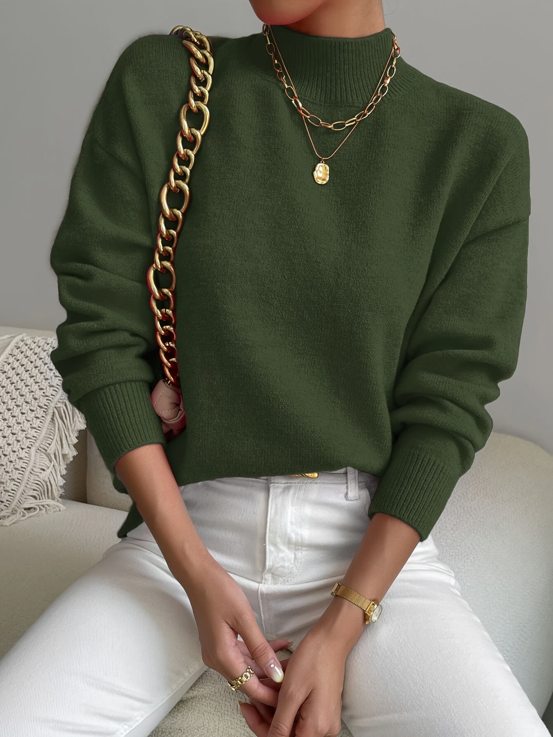 Thekla | Eleganter Stehkragen-Pullover