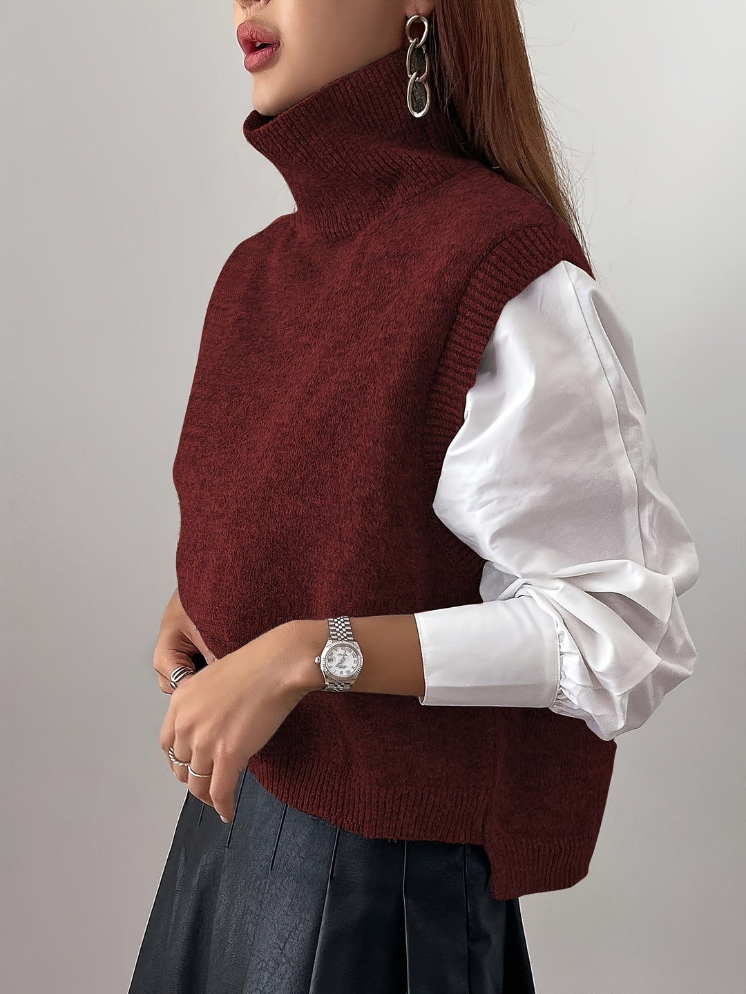 Hedda | Eleganter Rollkragen-Pullunder