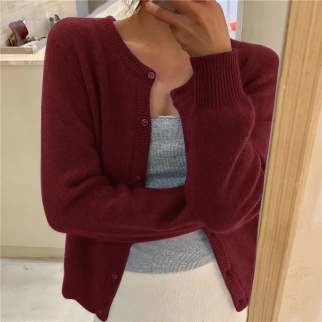 Inken | Feine Strickjacke mit Rundhals