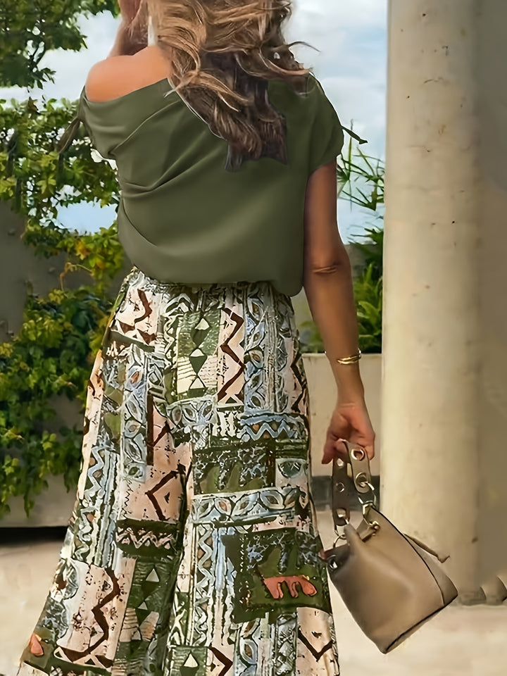 Waltraud | Eleganter Zweiteiler mit Musterhose