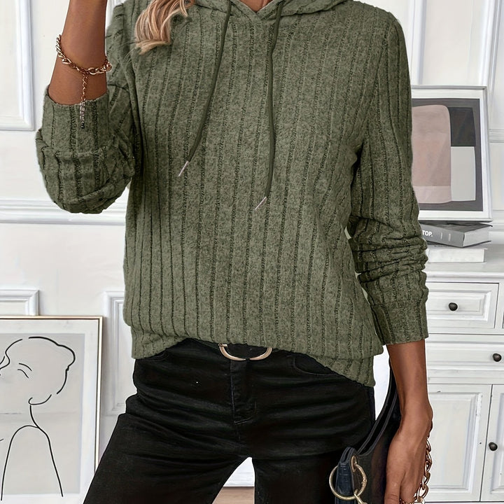 Regine | Legerer Kapuzenpullover mit feiner Rippstruktur