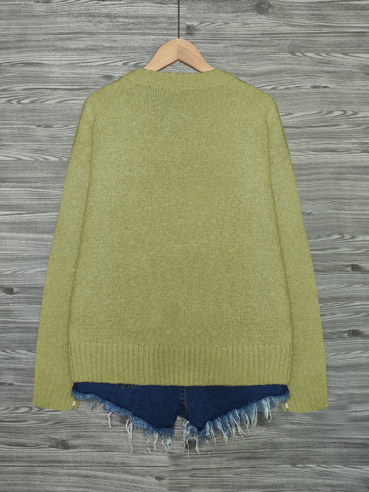 Nicole | Kuscheliger Rundhals-Pullover mit Katzen-Motiv