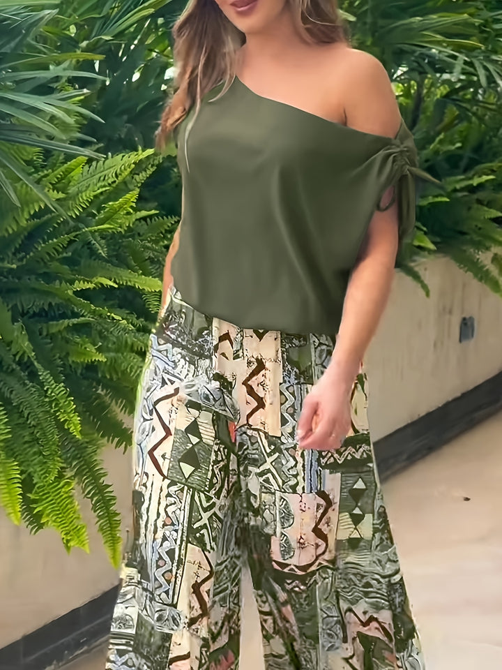 Waltraud | Eleganter Zweiteiler mit Musterhose