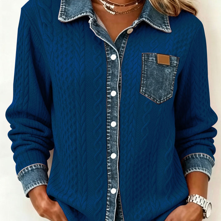 Ruth | Strukturierte Strickjacke mit Kontrastdetails