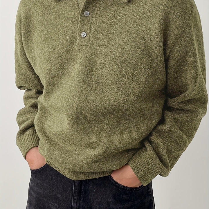 Wendelin | Weicher Strick-Poloshirt mit Kragen