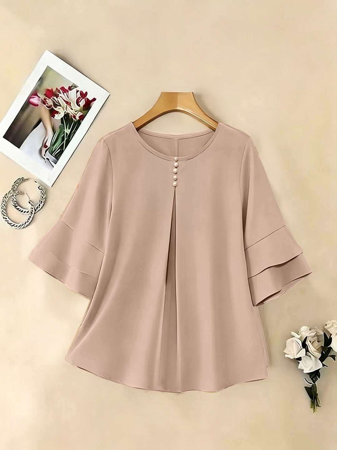 Annette | Elegante Bluse mit Volantärmeln