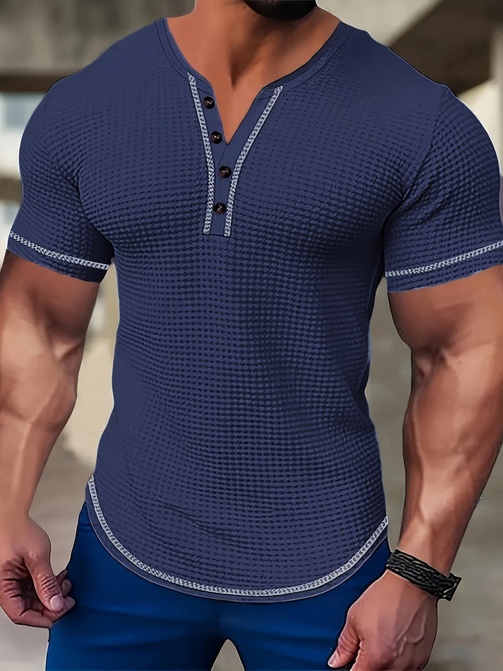 Jörg | Sportliches Kurzarm-Henleyshirt