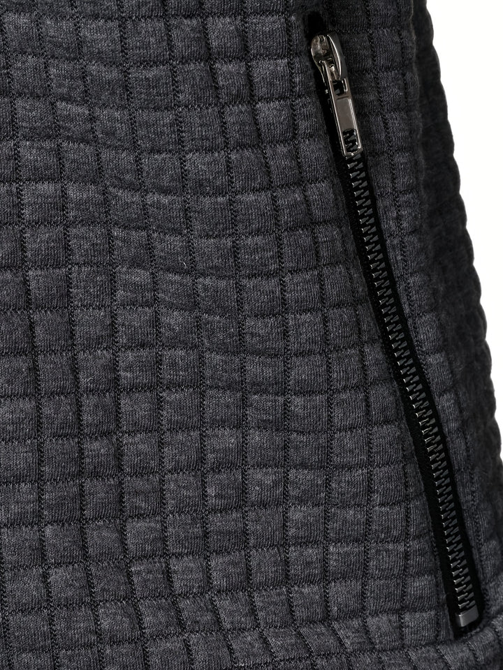 Joachim | Strukturierte Zip-Jacke mit Stehkragen
