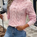 Liane | Weicher Zopfmuster-Pullover mit Rollkragen