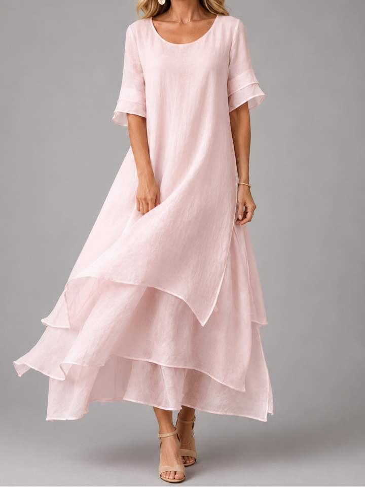 Elke | Fließendes Lagen-Maxikleid