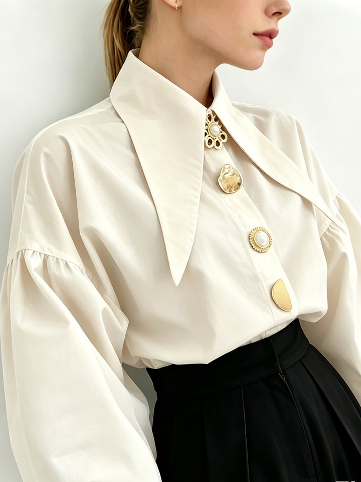 Hedda | Elegante Bluse mit markantem Kragen