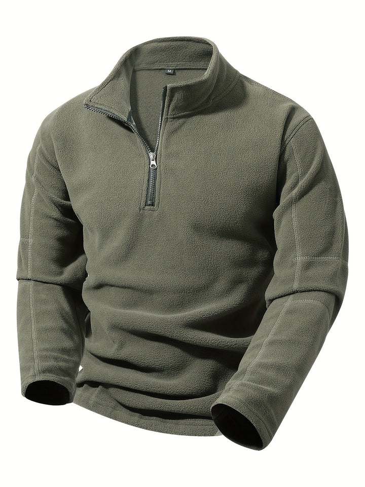Bernd | Sportliches Stehkragen-Sweatshirt mit halbem Reißverschluss