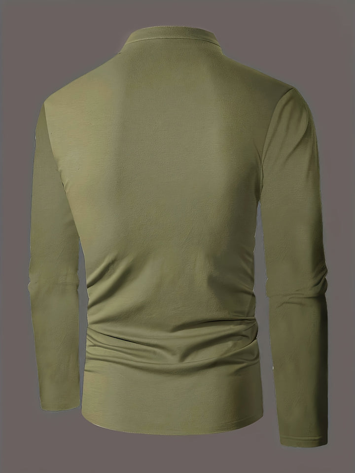 Gerd | Klassisches Langarm-Shirt mit Knopfleiste