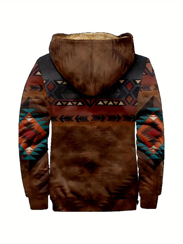Olaf | Warm gefütterte Kapuzenjacke im Ethno-Stil