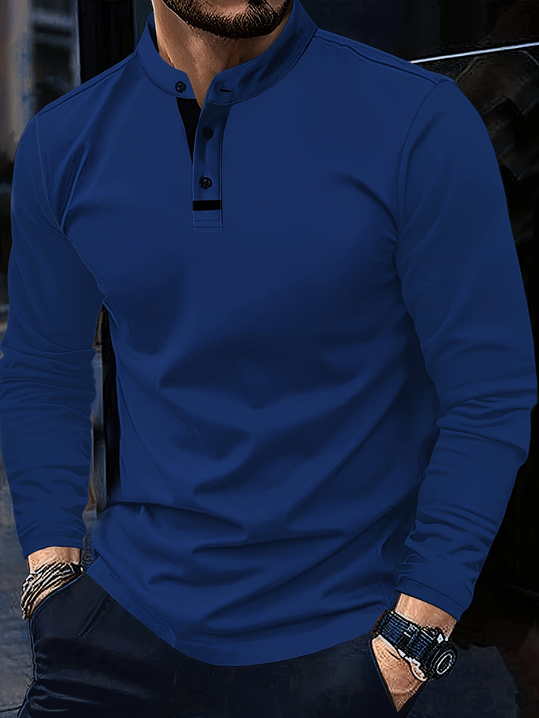 Gerd | Klassisches Langarm-Shirt mit Knopfleiste