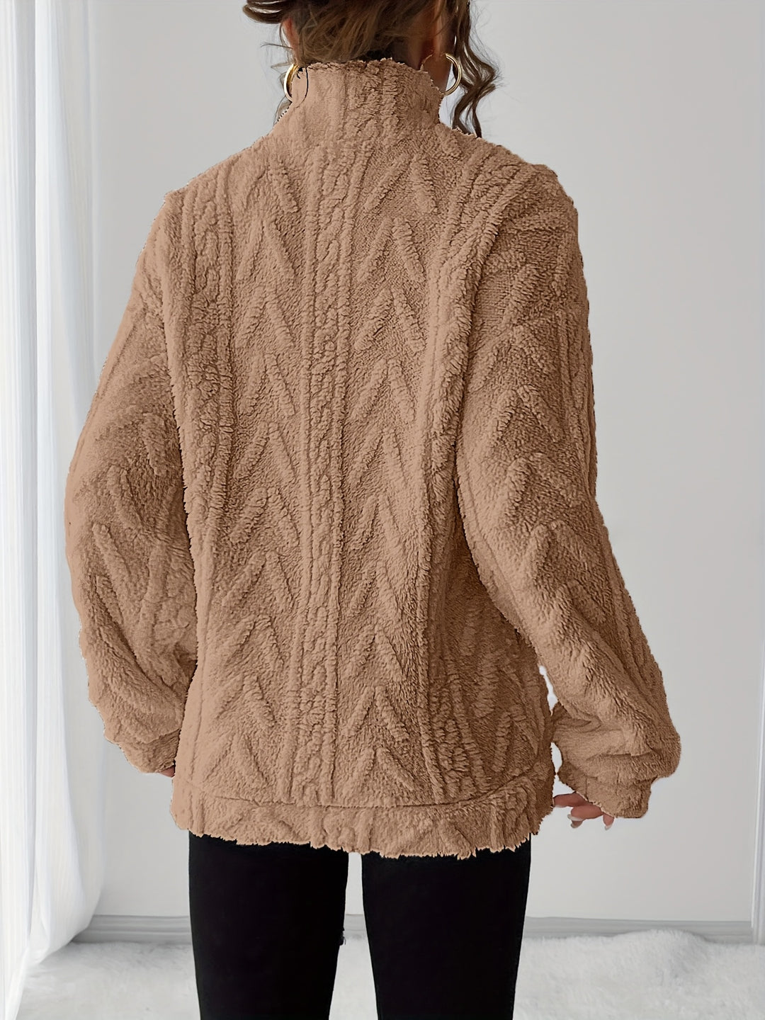Carolin | Kuschelweicher Struktur-Pullover mit Stehkragen