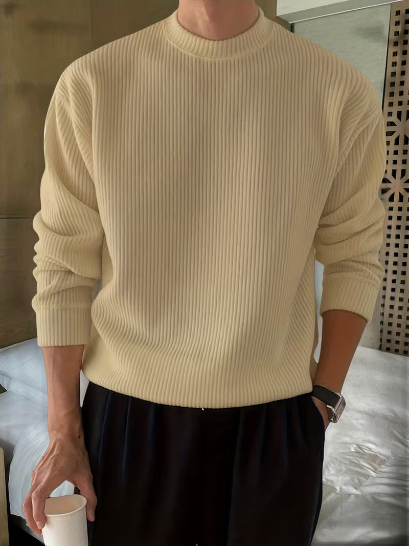 Jakob | Gerippter Rundhals-Pullover
