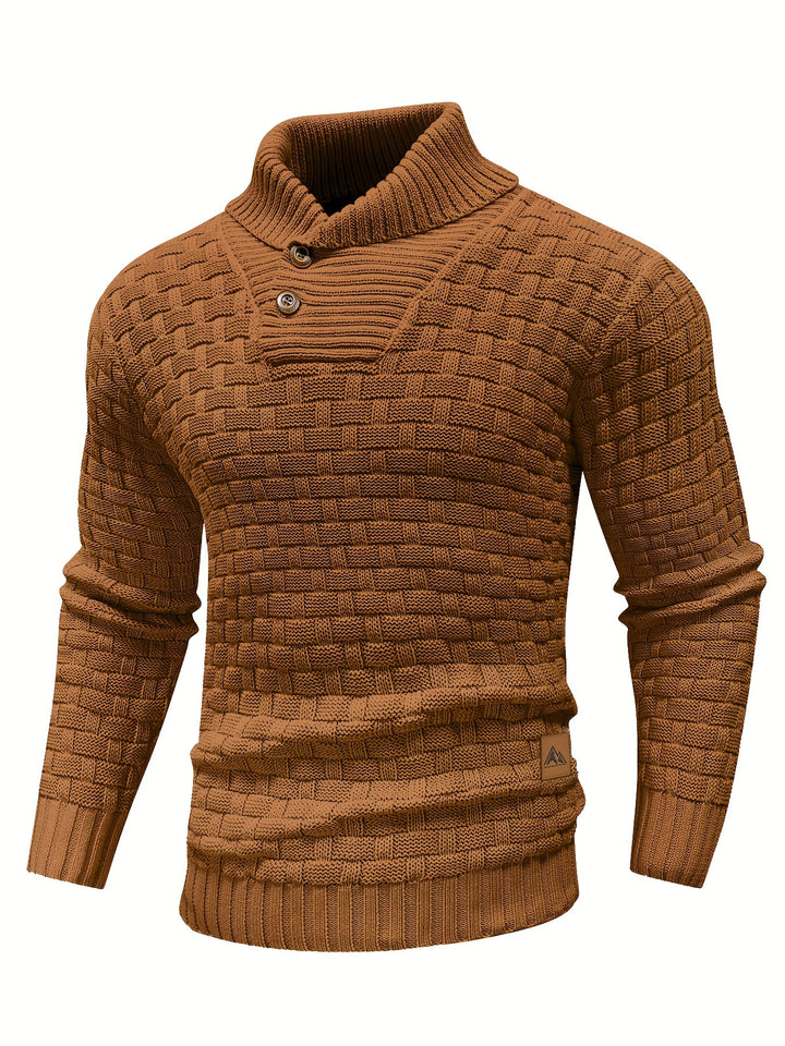 Siegfried | Strukturierter Strick-Pullover mit Schalkragen