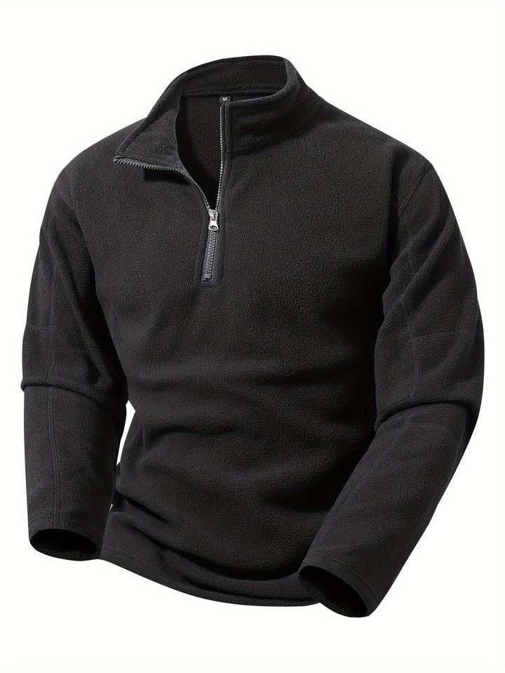 Bernd | Sportliches Stehkragen-Sweatshirt mit halbem Reißverschluss