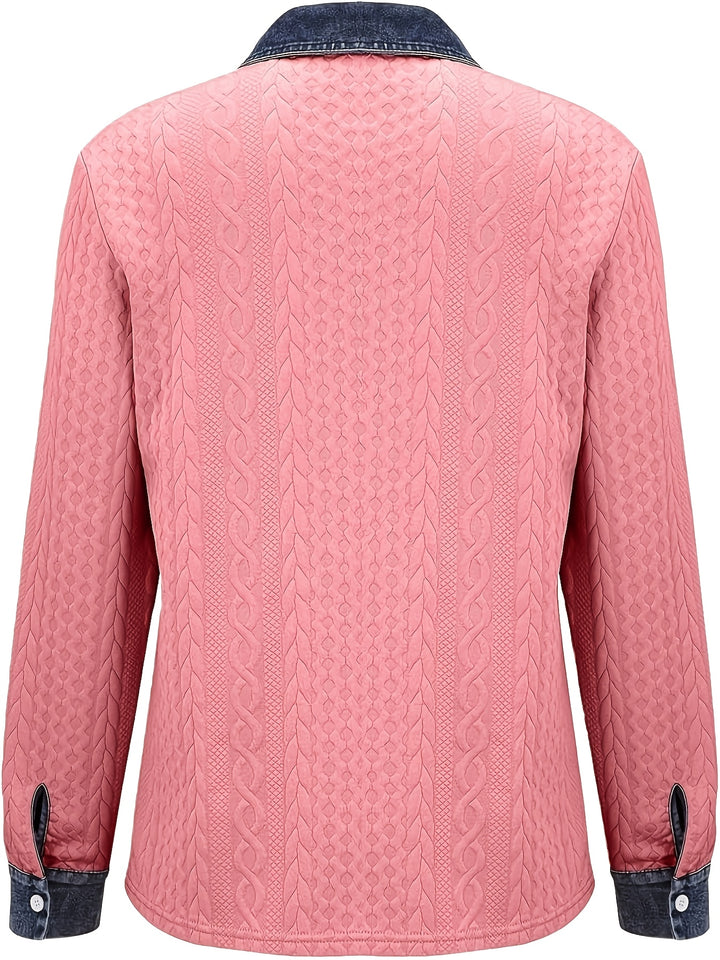 Ruth | Strukturierte Strickjacke mit Kontrastdetails