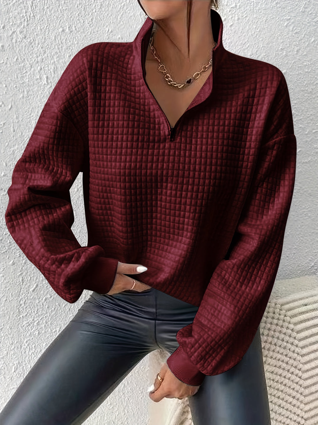 Steffi | Legerer Stehkragen-Pullover