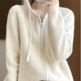 Liesel | Weiche Kapuzen-Strickjacke mit Reißverschluss