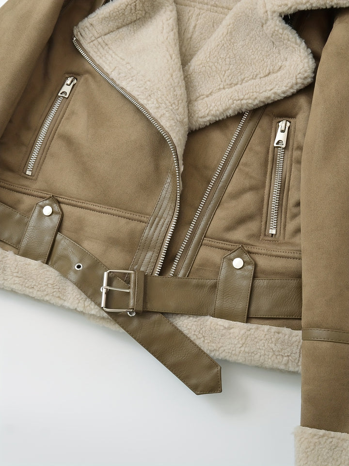 Theresa | Kuschelig gefütterte Bikerjacke