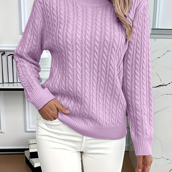 Katrin | Weich fließender Zopfmuster-Pullover