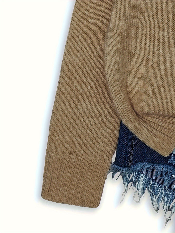 Nicole | Kuscheliger Rundhals-Pullover mit Katzen-Motiv