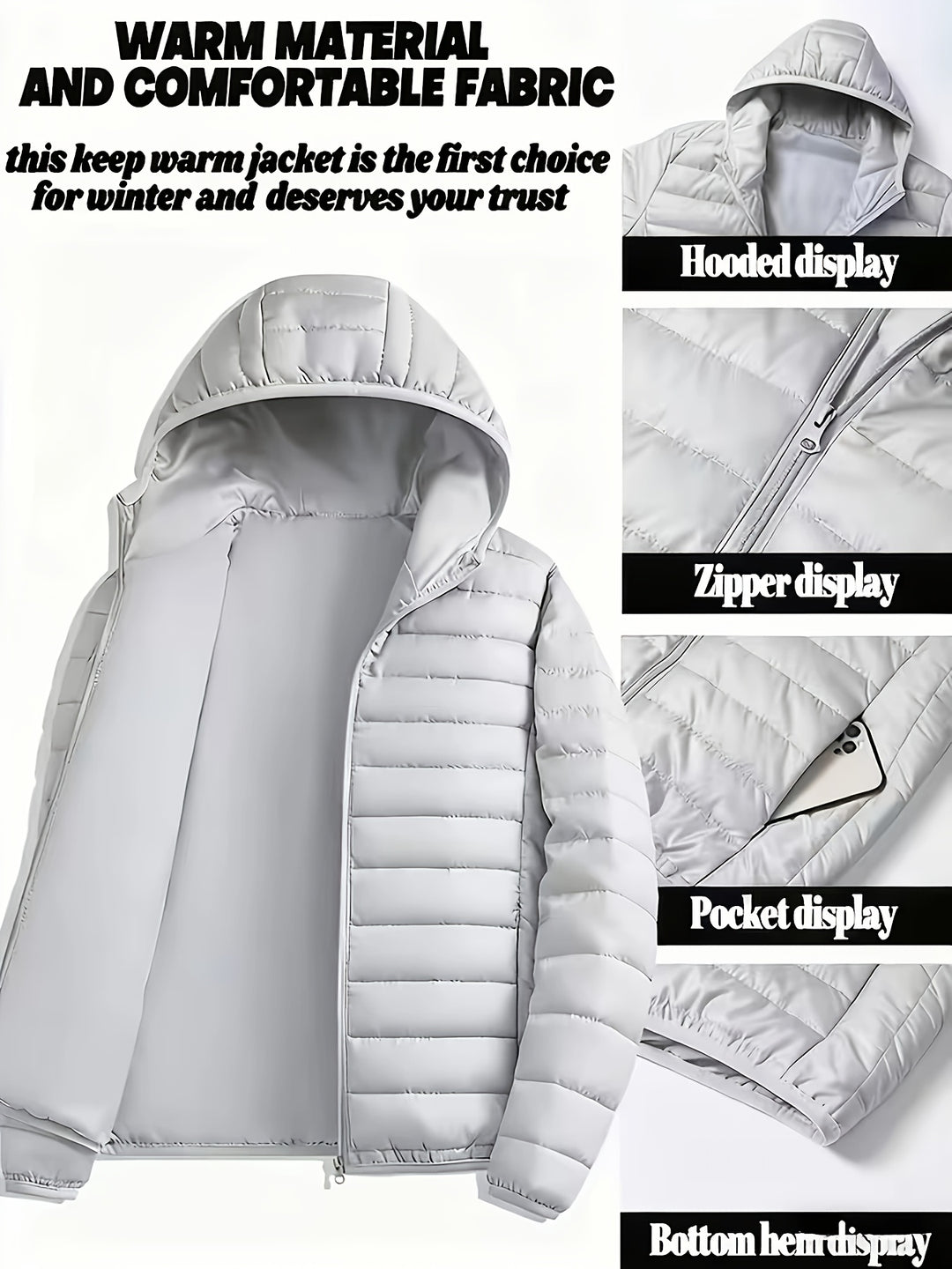 Gerrit | Wärmende Steppjacke mit Kapuze