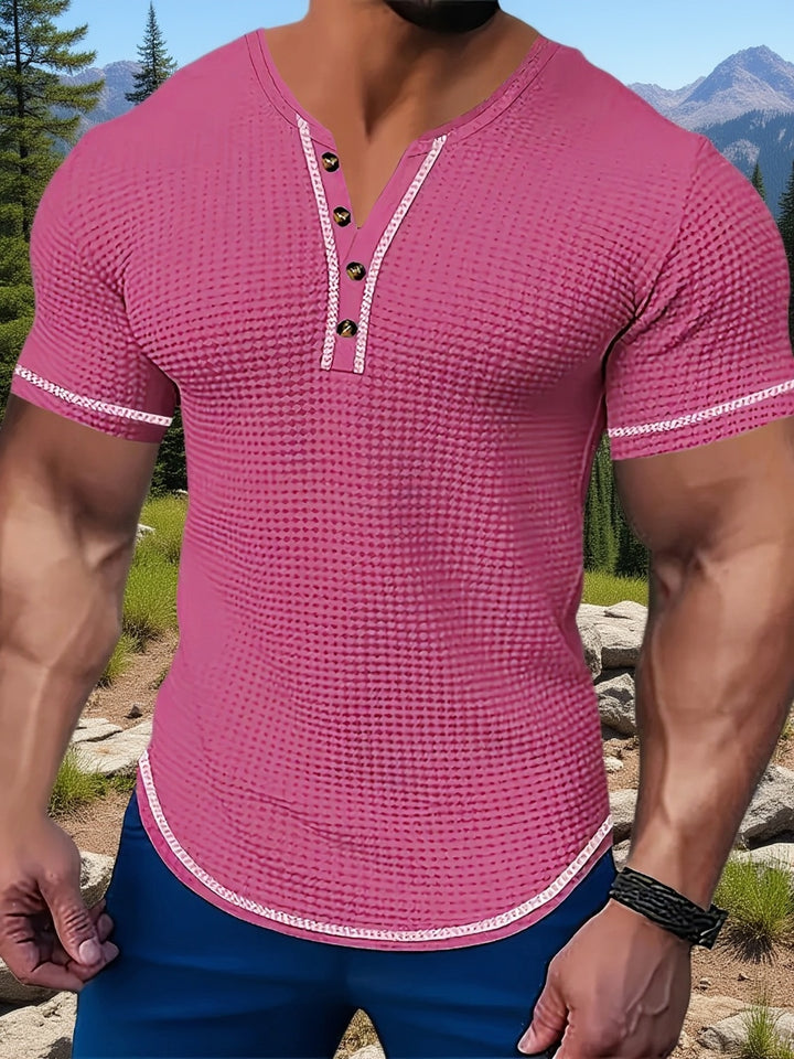 Jörg | Sportliches Kurzarm-Henleyshirt