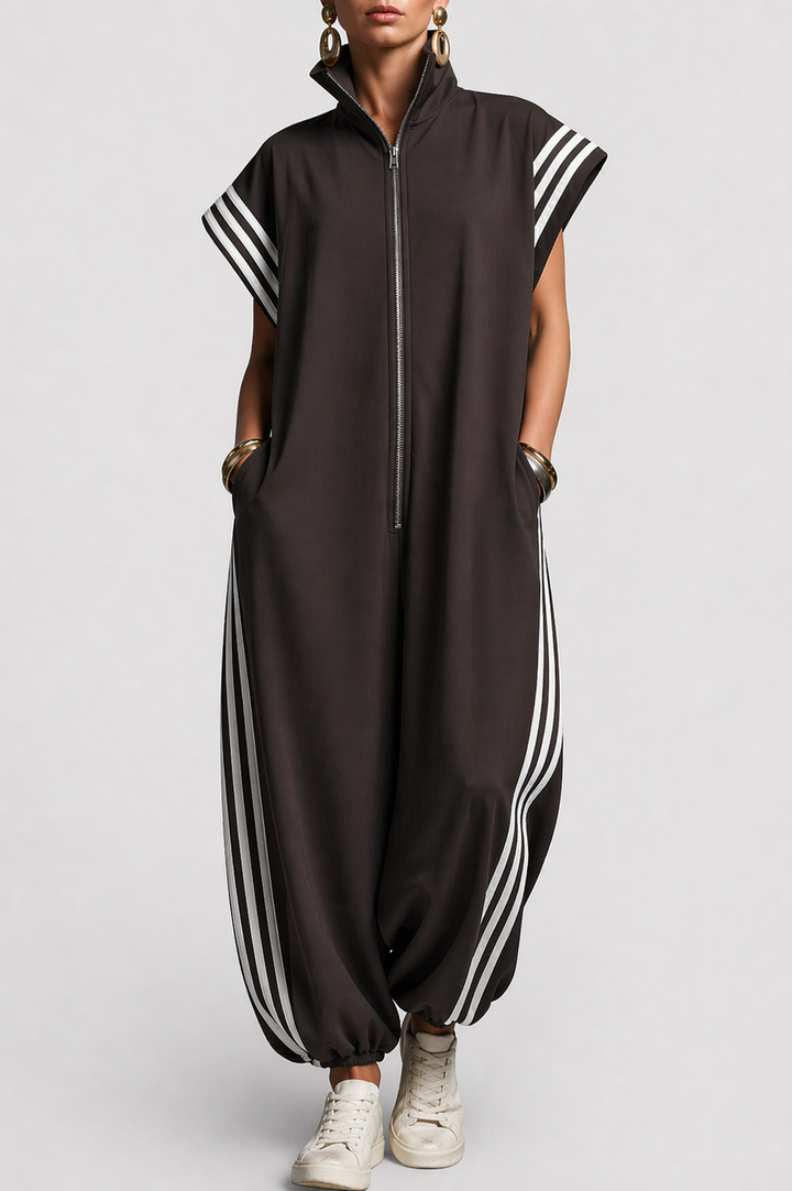 Isolde | Sportlich-eleganter Jumpsuit mit Reißverschluss