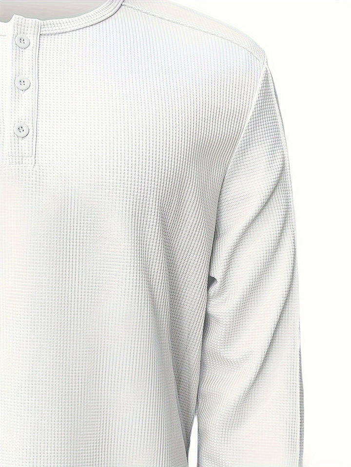 Klaus | Klassisches Henley-Shirt mit Struktur