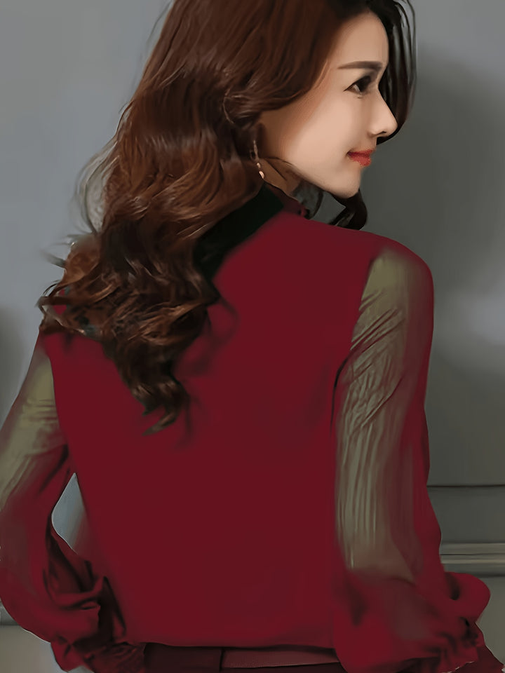 Isolde | Elegante Stehkragen-Bluse