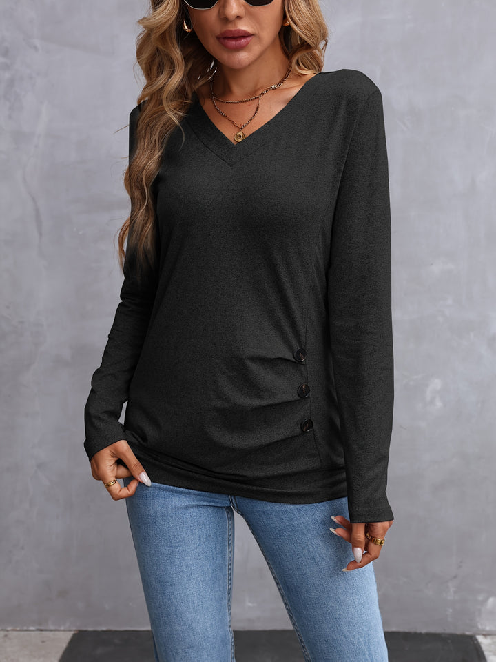 Bianca | Elegantes Longshirt mit V-Ausschnitt